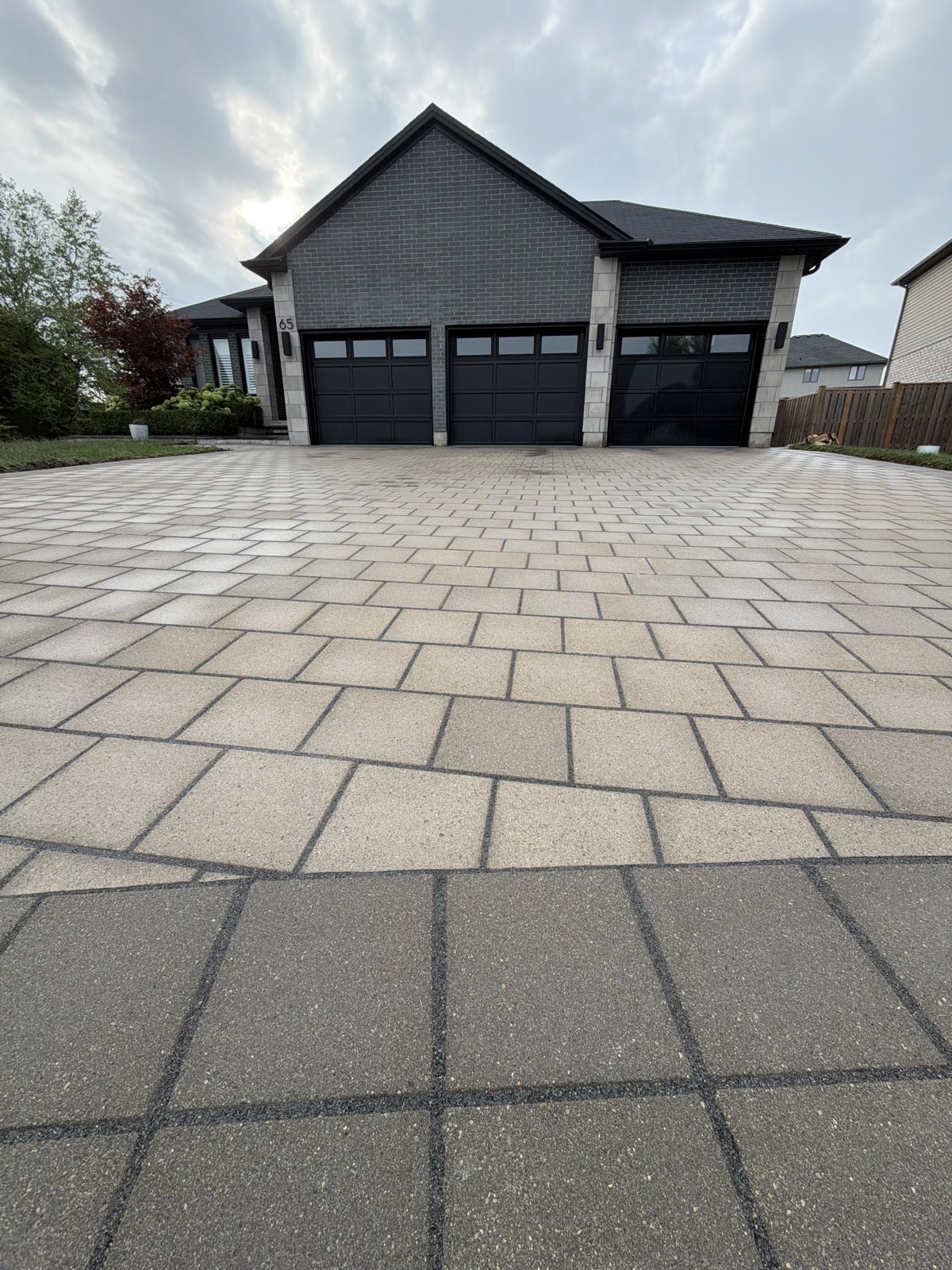 Restored interlocking paver patio
