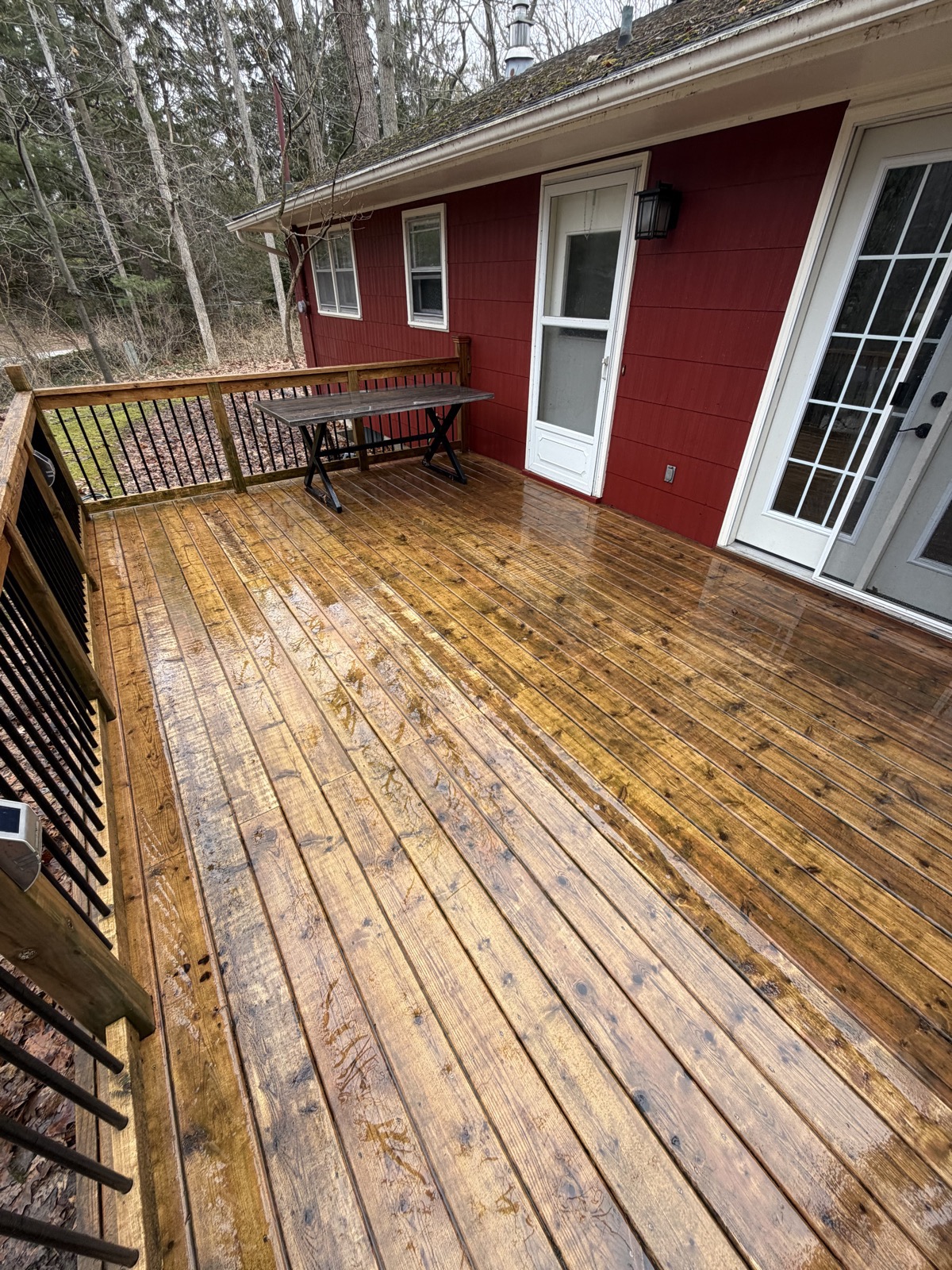 Wood deck after soft washing